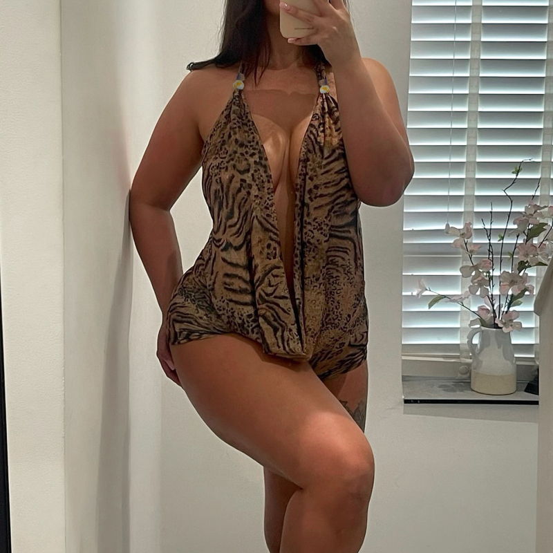 Leopard uzorak halter top i hlače do tri četvrtine, bez bora, poliester-spandeks smjesa, za sve sezone