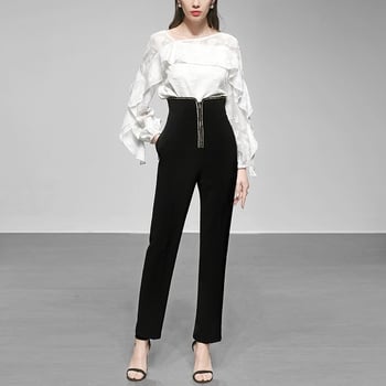 Ženski dvodijelni set s floralnim uzorkom od poliestera, casual kostim, jesen 2021