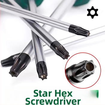 Sada Torx skrutkovačov s otvorom na zavesenie, T10–T30, chróm-vanádiová oceľ, izolované, magnetické, plastová rukoväť