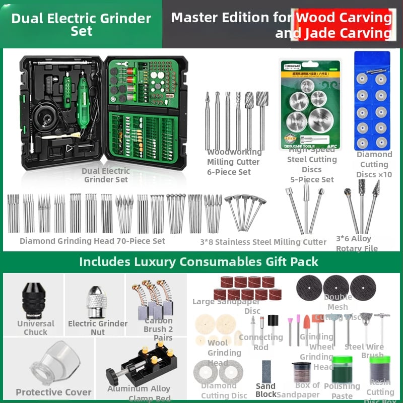Kézben tartott elektromos csiszoló jade polírozáshoz és faszobrászathoz – kompakt készlet; Márka: Egyéb; Feszültség: Keresse fel az ügyfélszolgálatot; Alkalmazás: Keresse fel az ügyfélszolgálatot