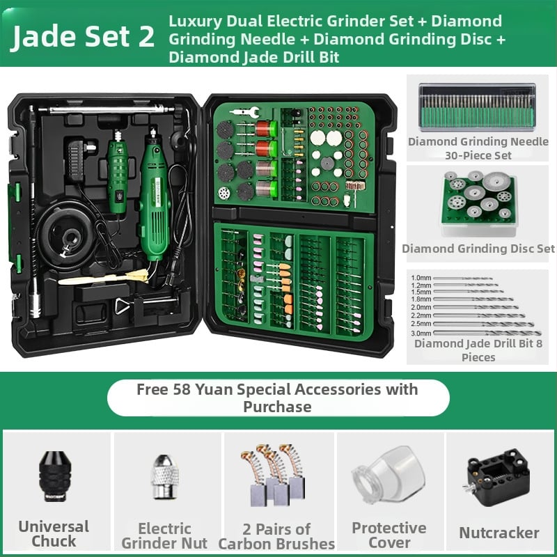Kézben tartott elektromos csiszoló jade polírozáshoz és faszobrászathoz – kompakt készlet; Márka: Egyéb; Feszültség: Keresse fel az ügyfélszolgálatot; Alkalmazás: Keresse fel az ügyfélszolgálatot