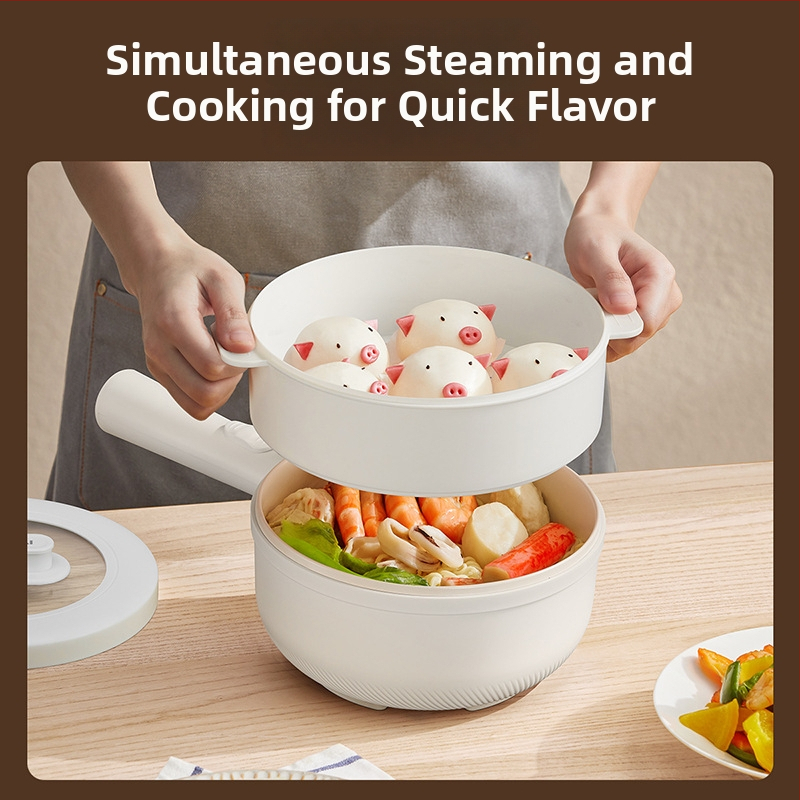 HYUNDAI Електрическа готварска тенджера – керамично глазираният вътрешен съд, за 1 човек, лесно почистване, модел QC-DZ2805