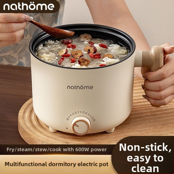 Elektrická hrniec s grilom a parou, objem 2 l, pre 2–3 osoby, keramický vnútorný hrniec, ovládanie gombom, všetko v jednom, model YL-5