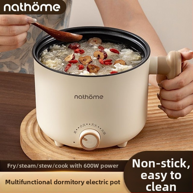 Elektrická hrniec s grilom a parou, objem 2 l, pre 2–3 osoby, keramický vnútorný hrniec, ovládanie gombom, všetko v jednom, model YL-5