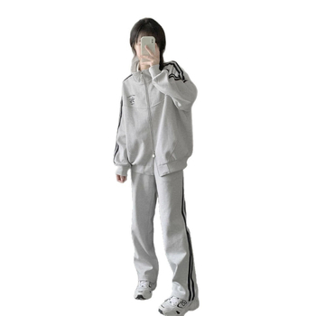 Ženski dvodijelni set hoodie i hlače za jesen-zimu, casual stil, vitka linija