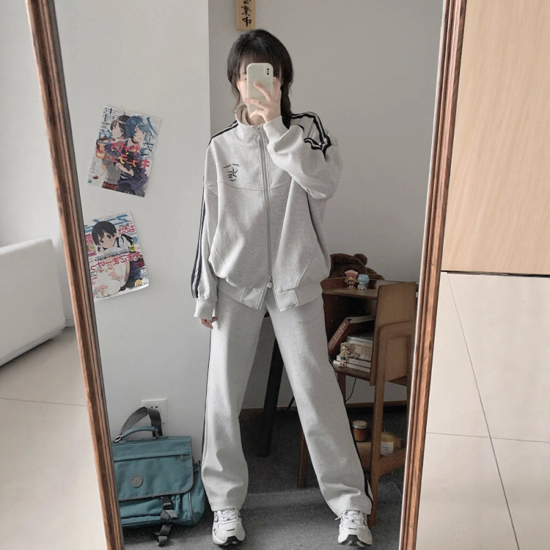 Ženski dvodijelni set hoodie i hlače za jesen-zimu, casual stil, vitka linija