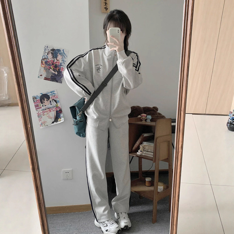 Ženski dvodijelni set hoodie i hlače za jesen-zimu, casual stil, vitka linija