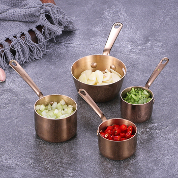 Vastított 304 rozsdamentes acél mini szósz edény — egyetlen alj, fedő nélkül, szószokhoz és sütéshez, többfunkciós edény