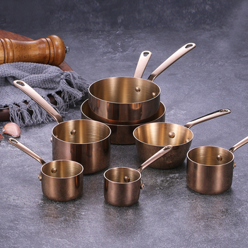 Vastított 304 rozsdamentes acél mini szósz edény — egyetlen alj, fedő nélkül, szószokhoz és sütéshez, többfunkciós edény