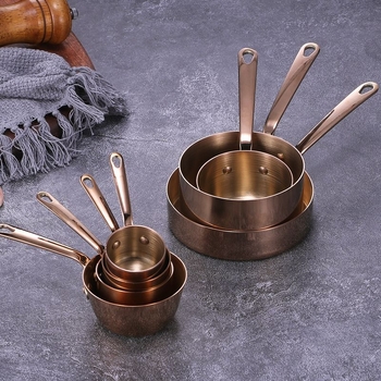 Vastított 304 rozsdamentes acél mini szósz edény — egyetlen alj, fedő nélkül, szószokhoz és sütéshez, többfunkciós edény