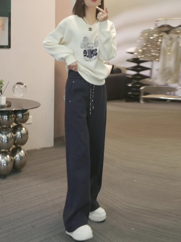 2026 Japanski retro set: džemper s kapuljačom i široke hlače – udoban dugi rukav, dvodijelni casual outfit