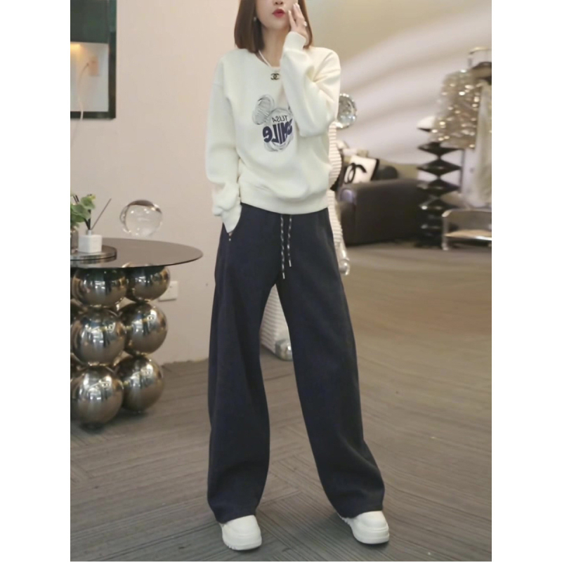 2026 Japanski retro set: džemper s kapuljačom i široke hlače – udoban dugi rukav, dvodijelni casual outfit