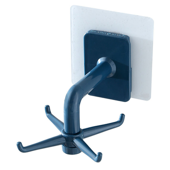 Държач за кухненски прибори със завъртащи се закачалки, стенен монтаж без пробиване, PP материал, натоварване до 10 кг