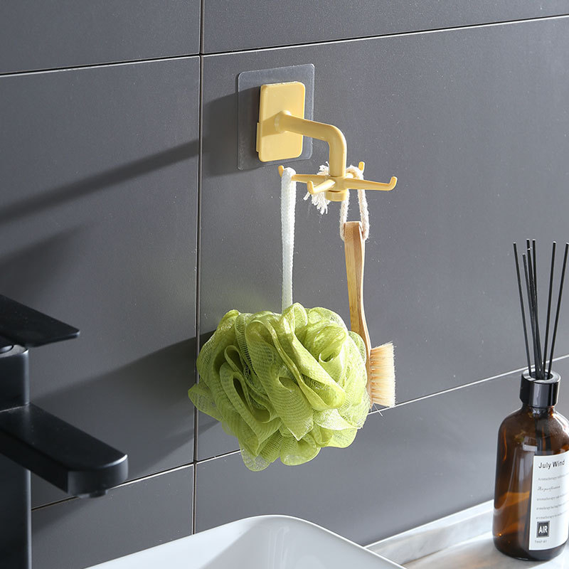 Държач за кухненски прибори със завъртащи се закачалки, стенен монтаж без пробиване, PP материал, натоварване до 10 кг