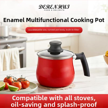 Takaho enamélovaný viacúčelový hrniec s nepriľnavým povrchom, sklenené veko, viacvrstvové dno, kompatibilný so všetkými platňami