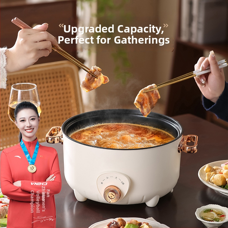 Мултифункционална електрическа тенджера за готвене на пара, алуминиева сплав съд, дъно за нагряване, 2 нива, подходяща за 2–3 души, с бързо образуване на пара