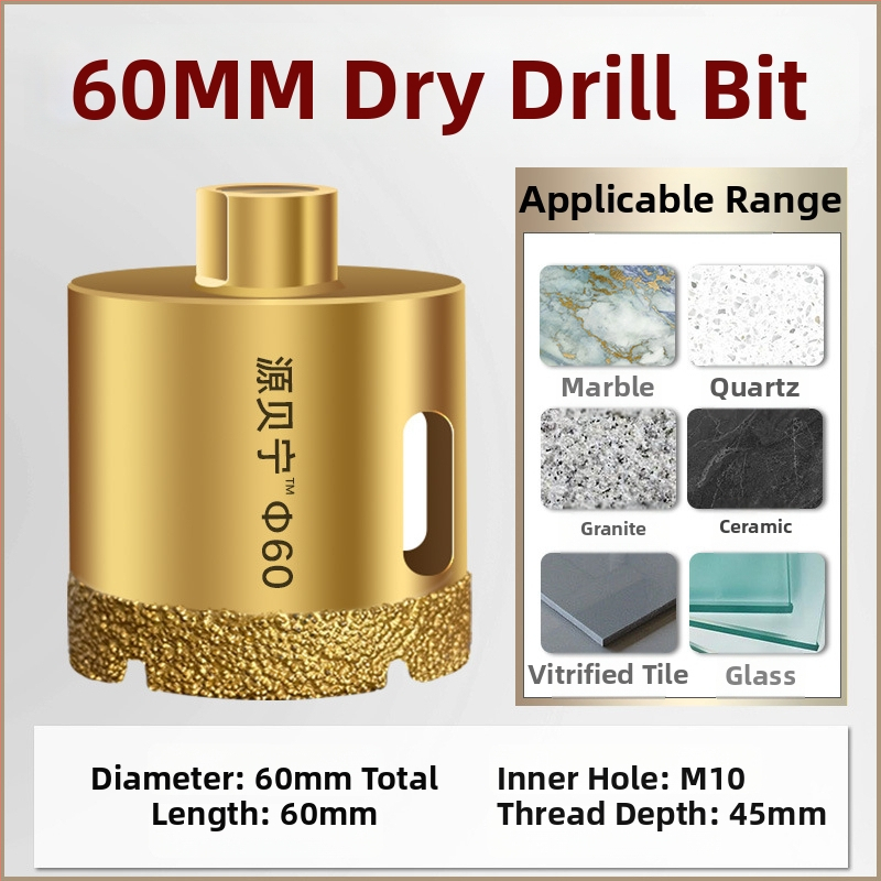 Diamantska bušilica za kutnu brusilicu s M10 – suho bušenje, za mramor, keramičke pločice i staklo