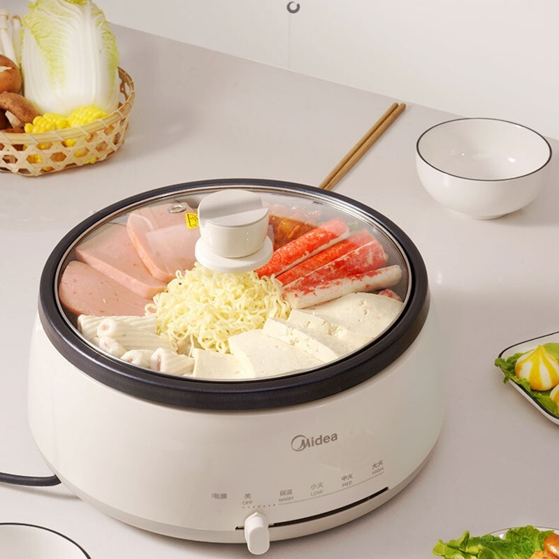 Midea električni lonac za kuhanje, 4 L, višenamjenski električni wok, jednostavan za čišćenje DY28P151