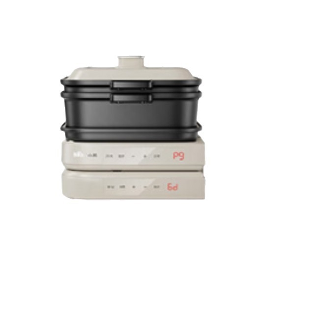 Bear višenamjenski električni lonac za hot pot, sklopivi i perivi, kapacitet 6L+, unutarnji posuda s neizljepljivim premazom, mehaničko upravljanje, 1500W+