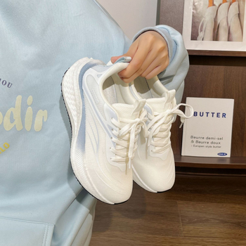 Ženske trkačke tenisice s mrežastim gornjim dijelom, PU đon, vezivanje, lagane, bez pete (0-1 cm)