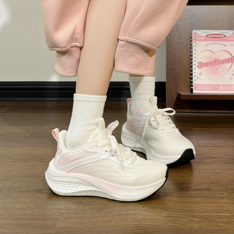 Ženske trkačke tenisice s mrežastim gornjim dijelom, PU đon, vezivanje, lagane, bez pete (0-1 cm)