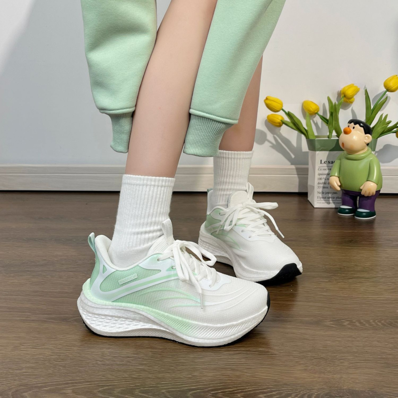 Ženske trkačke tenisice s mrežastim gornjim dijelom, PU đon, vezivanje, lagane, bez pete (0-1 cm)