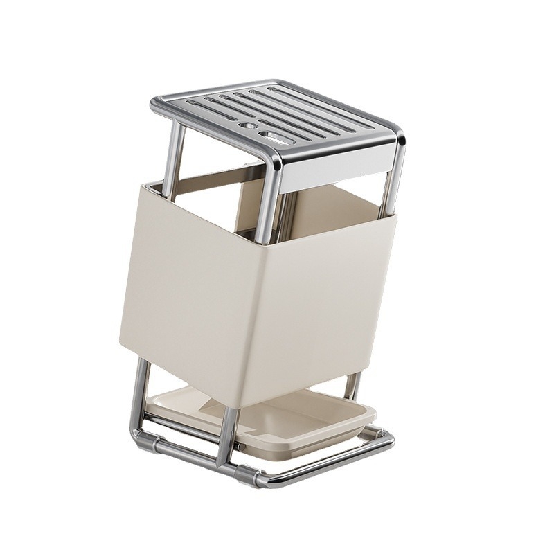 Stalak za nože od nehrđajućeg čelika s držačem za štapiće, za ploču ili zidni montažu, pravokutni dizajn