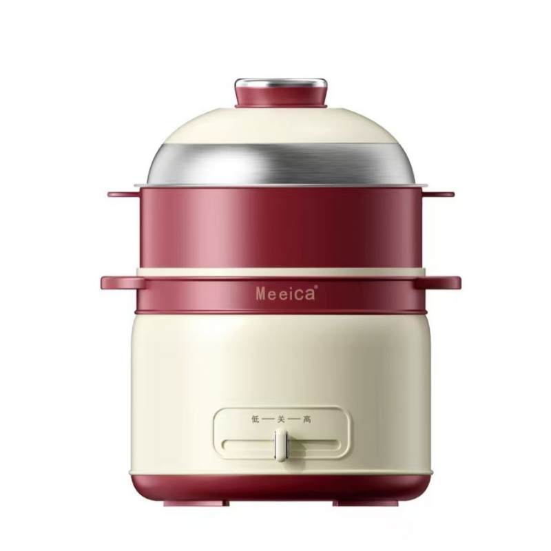 Električna posuda za kuhanje, kapacitet 2-3 L, mehaničko upravljanje, snaga ispod 800 W, unutarnja posuda s premazom, funkcije: para, prženje, kuhanje, dinstanje, vrući lonac