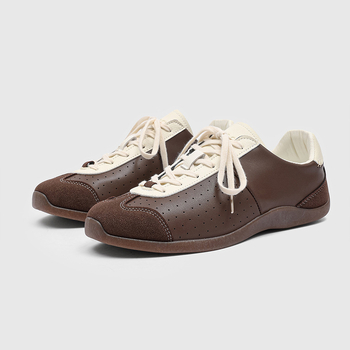 Pantofi sport unisex cu exterior din piele Super Fiber, talpă din cauciuc, închidere cu șireturi, căptușeală din plasă, potriviți pentru toate sezoanele