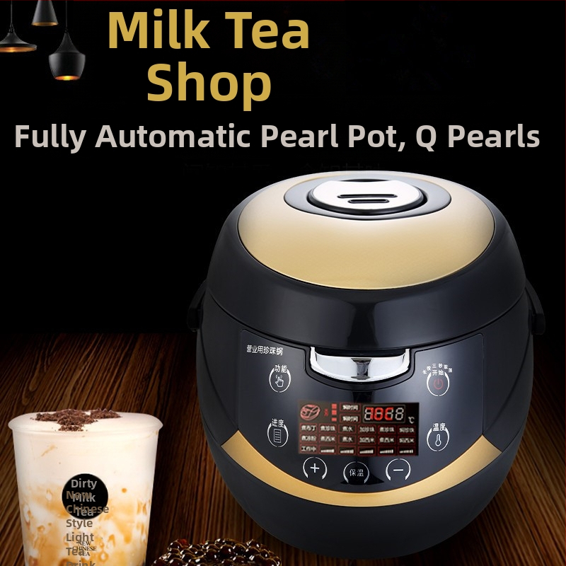 Automatický elektrický varič na čaj s perlami, určený pre obchody s čajom; kapacita 4,1–6 l; pre 5+ osôb; vnútorný anti-stick tank; tlačidkové ovládanie; udržiavanie teploty a rýchly pár