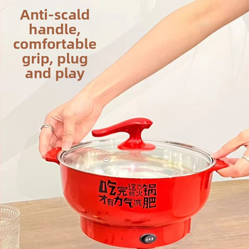 Električni vrući lonac s podesivom temperaturom, funkcijom protiv isušivanja i shabu-shabu grillom; unutarnji lonac od nehrđajućeg čelika; kućište od plastike; snaga 801–1000 W