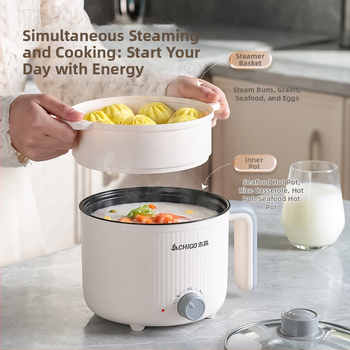 Chigo elektrický hrniec na varenie – objem 1,8 l, vnútorný zásobník z nehrdzavejúcej ocele, vykurovanie základne, ovládanie gombou, model ZNXG-71