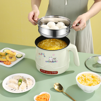 Мултифункционален електрически готварски съд с незалепващ вътрешен слой, 2 слоя, за 1 човек, микрокомпютърно управление, бърз пара