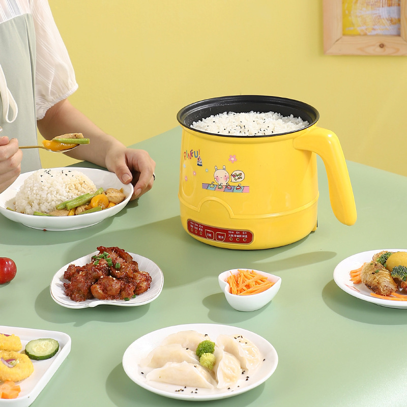 Мултифункционален електрически готварски съд с незалепващ вътрешен слой, 2 слоя, за 1 човек, микрокомпютърно управление, бърз пара