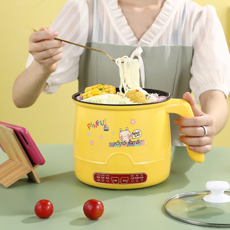 Мултифункционален електрически готварски съд с незалепващ вътрешен слой, 2 слоя, за 1 човек, микрокомпютърно управление, бърз пара