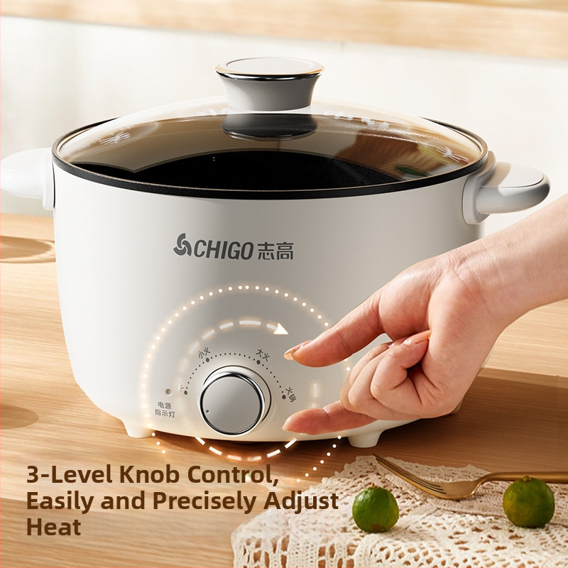 Električna posuda za dormitorij i dom — 801–1000W, kapacitet 3–4 L, para, kuhanje i prženje, upravljanje gumbom