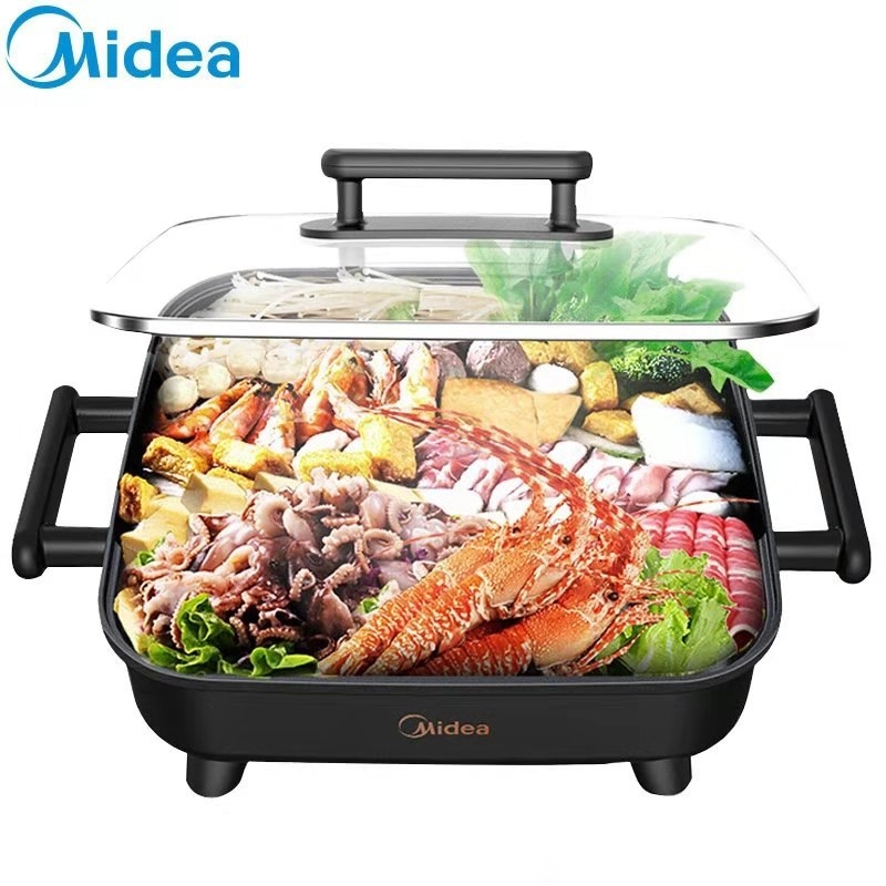 Midea električna posuda za toplo jelo s funkcijama prženja, kuhanja na pari i kuhanja, 1501W+, kapacitet 5–6 L, unutarnja posuda s premazom, vremenski tajmer