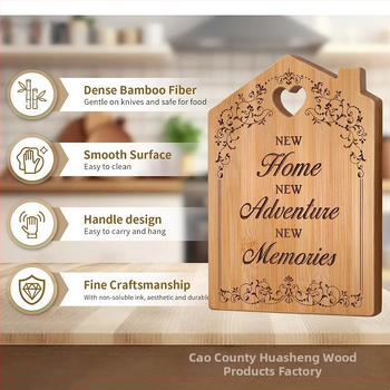 Daska za rezanje od bambusa s otvorima za vješanje, dvostruka, prijenosna, antibakterijska