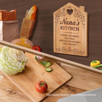 Daska za rezanje od bambusa s otvorima za vješanje, dvostruka, prijenosna, antibakterijska