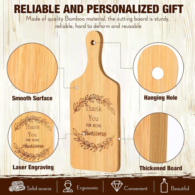 Daska za rezanje od bambusa Ling Zhong, dvostrana, za kućnu upotrebu, u modernom minimalističkom stilu