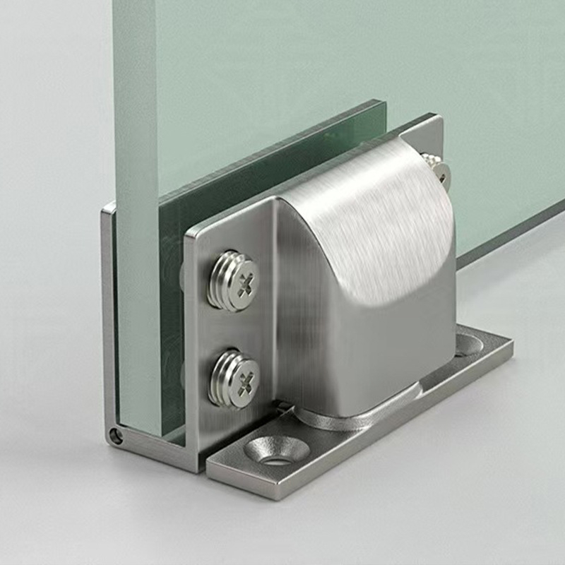 Hidraulična klips za staklena vrata bez rupa — za vitrine i ormariće za kućne ljubimce; 304 nerđajući čelik; za staklo debljine 5–8 mm; kut otvaranja 90°–180°