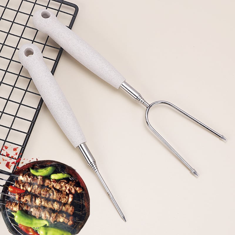 Furculiță de grătar telescopic din oțel inoxidabil, utilizare în aer liber, design modern — KN Barbecue Tools
