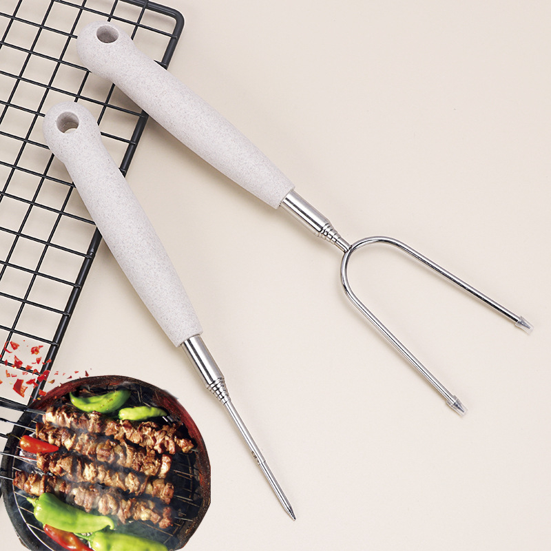 Furculiță de grătar telescopic din oțel inoxidabil, utilizare în aer liber, design modern — KN Barbecue Tools