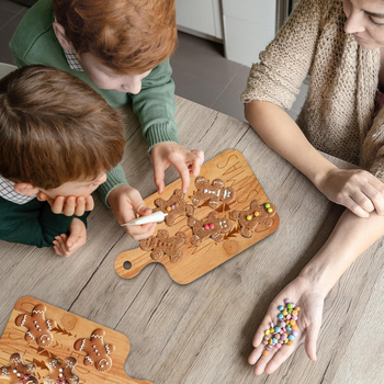 Tocător din lemn cu mâner, placă dublu-fațetă pentru brânzeturi și pizza, din lemn de cauciuc; brand Wu ge yi; origine Shandong; stil modern minimalist; destinație uz casnic