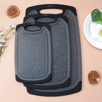 Set de 3 tocătoare din plastic, antibacteriale, rezistente la mucegai, antiderapante, cu două fețe