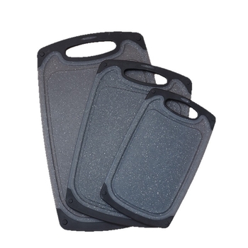 Set de 3 tocătoare din plastic, antibacteriale, rezistente la mucegai, antiderapante, cu două fețe