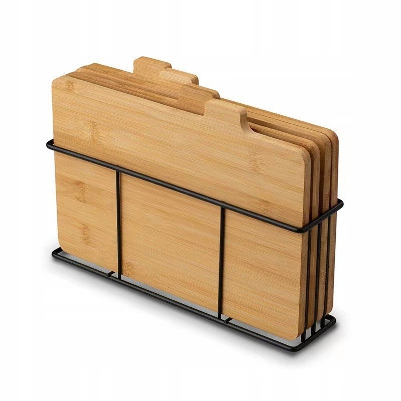 Set de plăci de tăiat din bambus – patru bucăți, portabil și reversibil, Songtao, stil modern