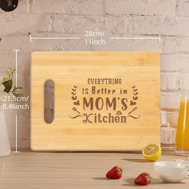 Tocător din bambus – antiderapant, cu două fețe, portabil, Rescure