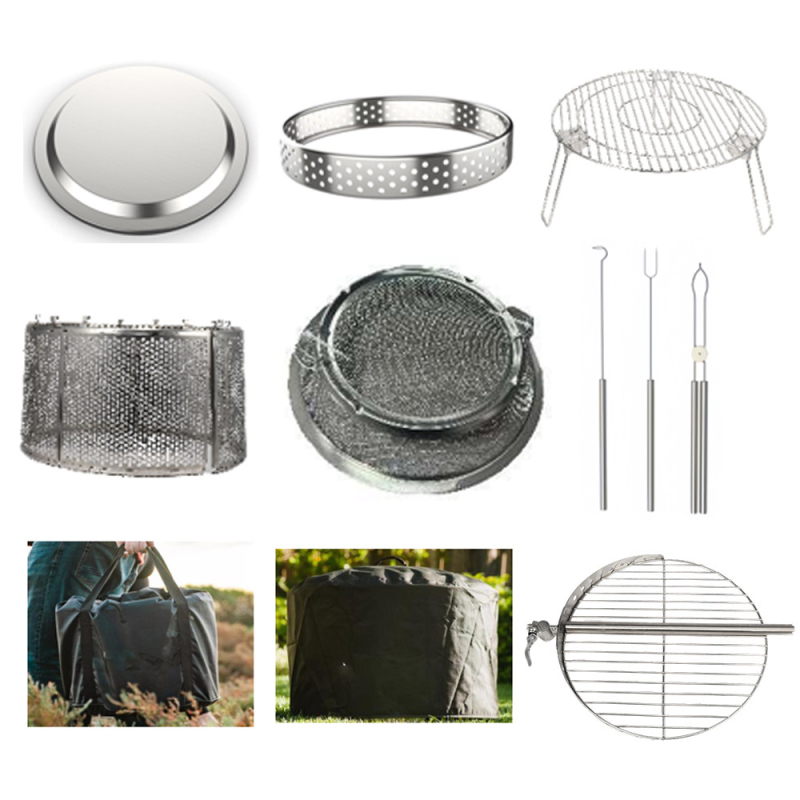 Комплект от три части: вилица за лагерен огън и клещи за огън, 304 неръждаема стомана