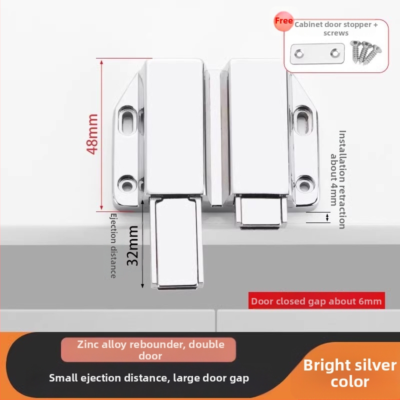 Magnetska klizna za vrata ormara od cinkovog legura, zidni nosač CT-01, model 1419, završna obrada rack plating, standardna konstrukcija, Jiayi, lagani luksuz